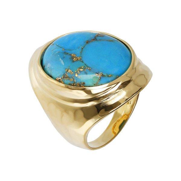 Image of Robbenring Mit Türkisem 18kt Gold Plattiert Damen Blau 58