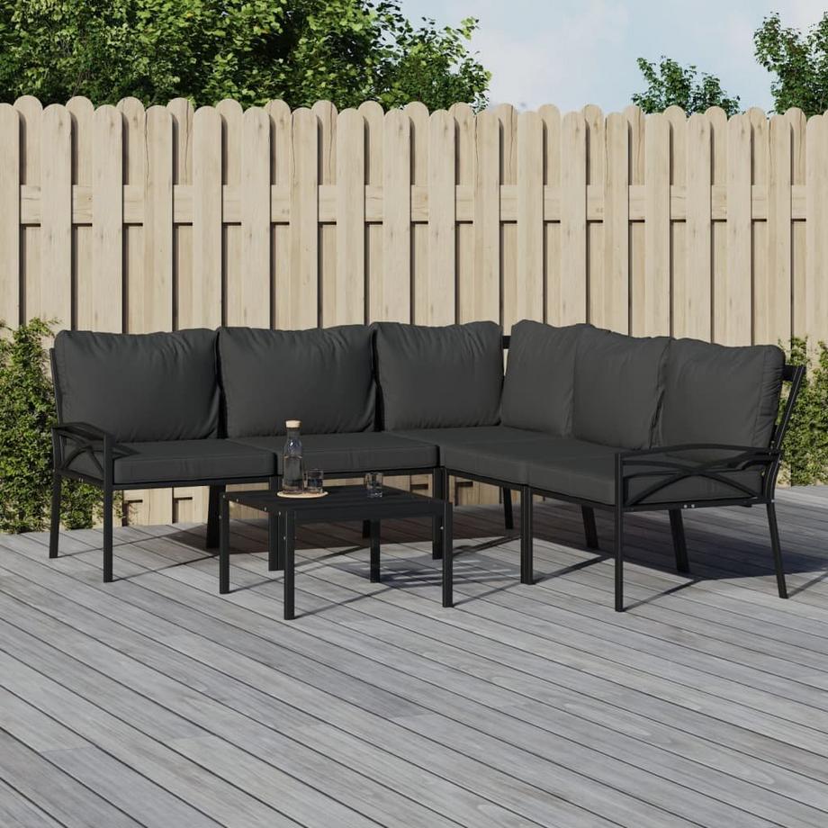 VidaXL set mobili da giardino Acciaio  