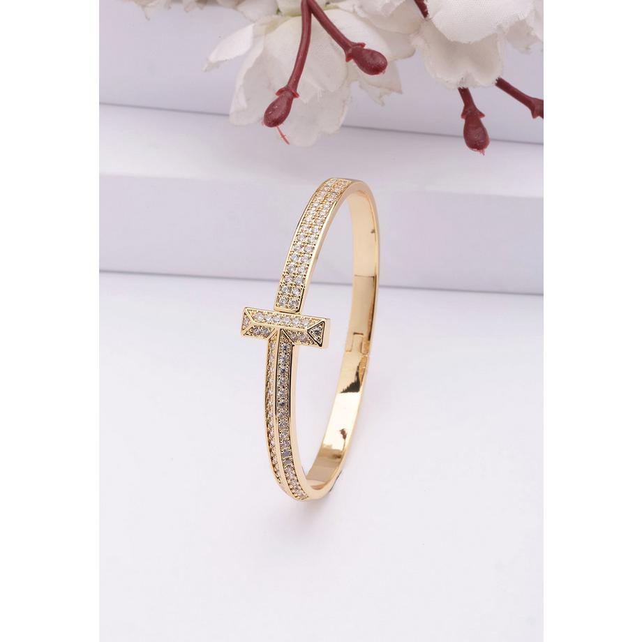 AVANT-GARDE PARIS  Bracelet T-Bar rayonnance dorée 