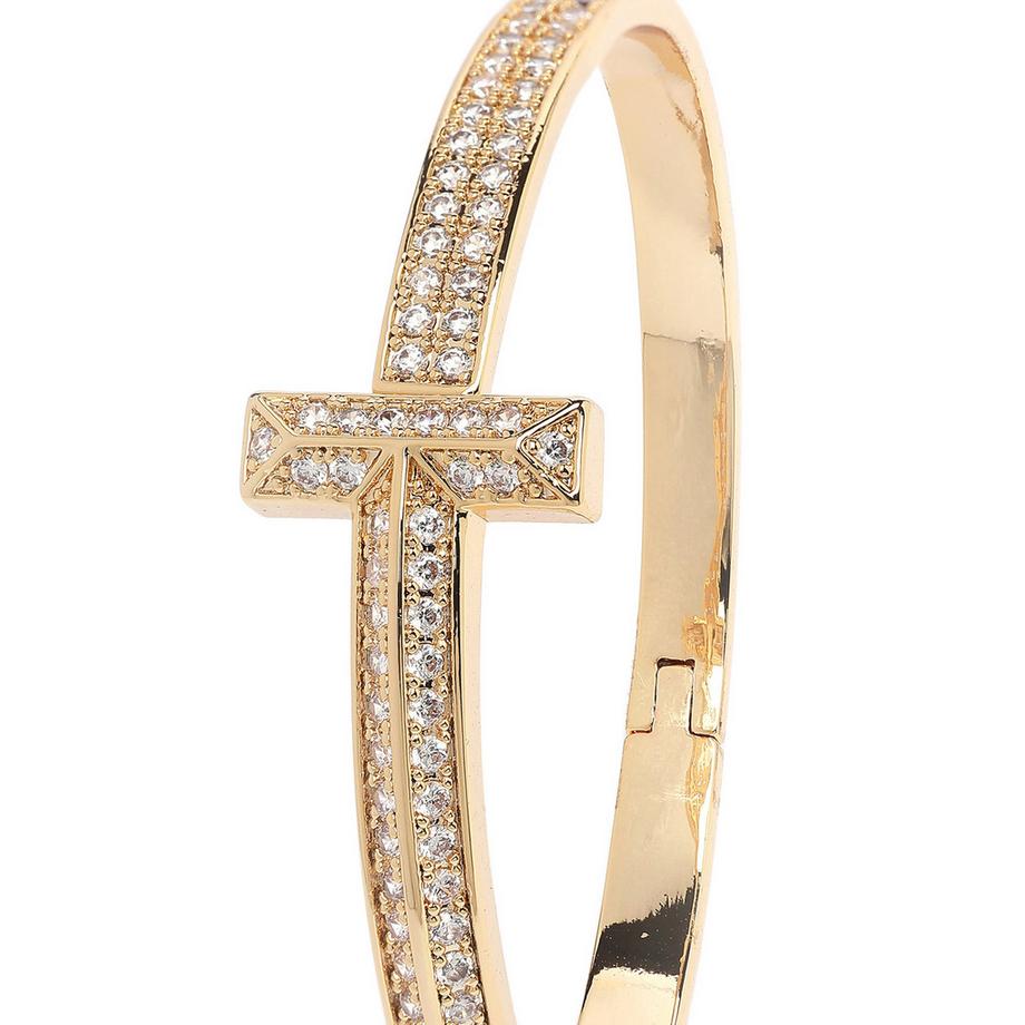 AVANT-GARDE PARIS  Bracelet T-Bar rayonnance dorée 