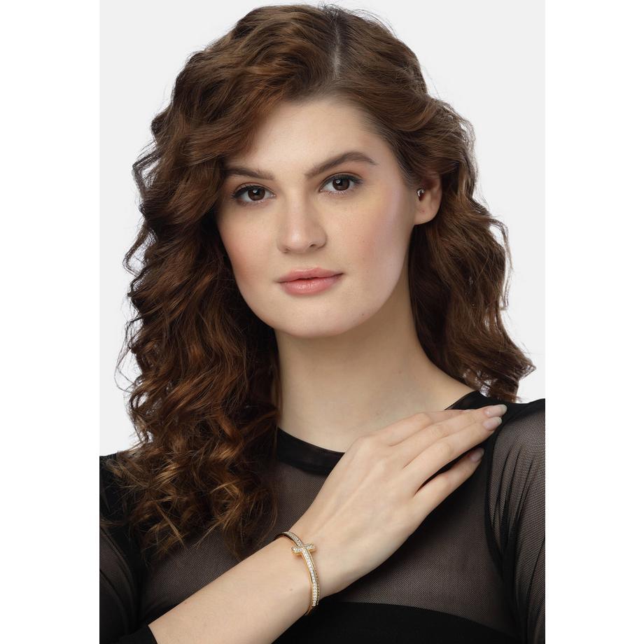 AVANT-GARDE PARIS  Bracelet T-Bar rayonnance dorée 