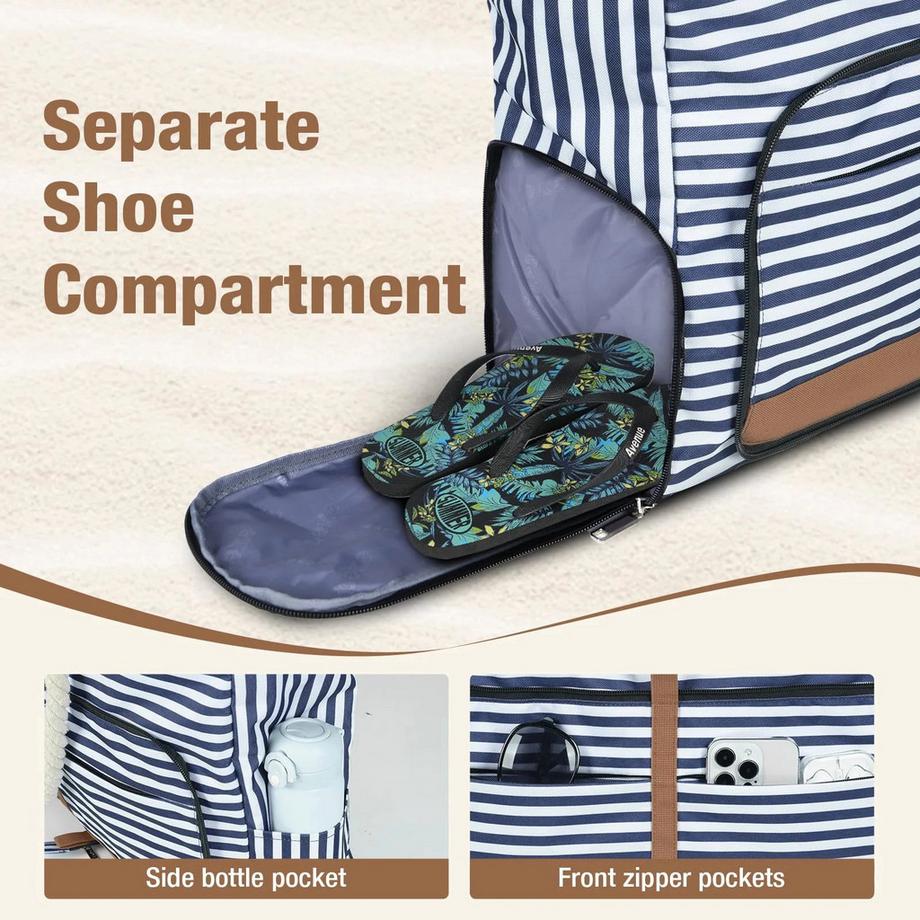 Only-bags.store Grosse Strandtasche mit Reissverschluss vielseitiger Shopper Bad Sauna Reise Einkaufstasche  