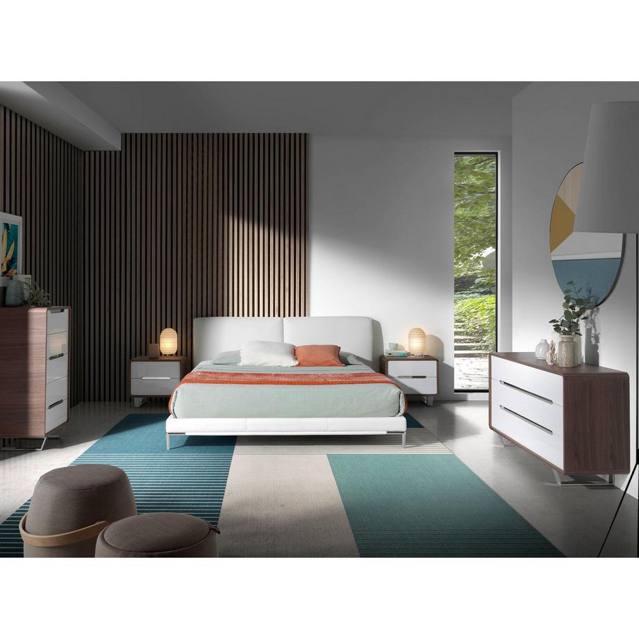 ANGEL CERDA Kommode ausem Holz, Walnuss und verchromtem Stahl  