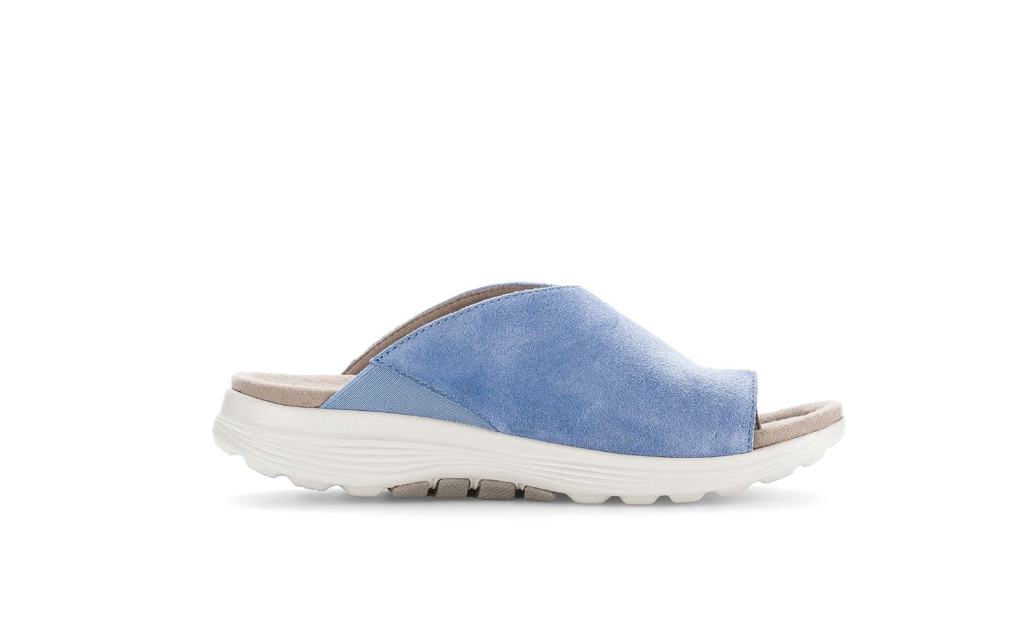 Image of Wildleder Flip Flop Damen Blau 38.5