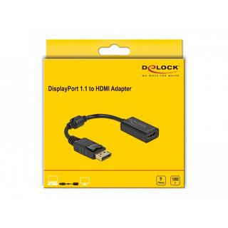 DeLock  Adapter DisplayPort 1.1 Stecker zu HDMI Buchse Passiv schwarz (0.15 m) 