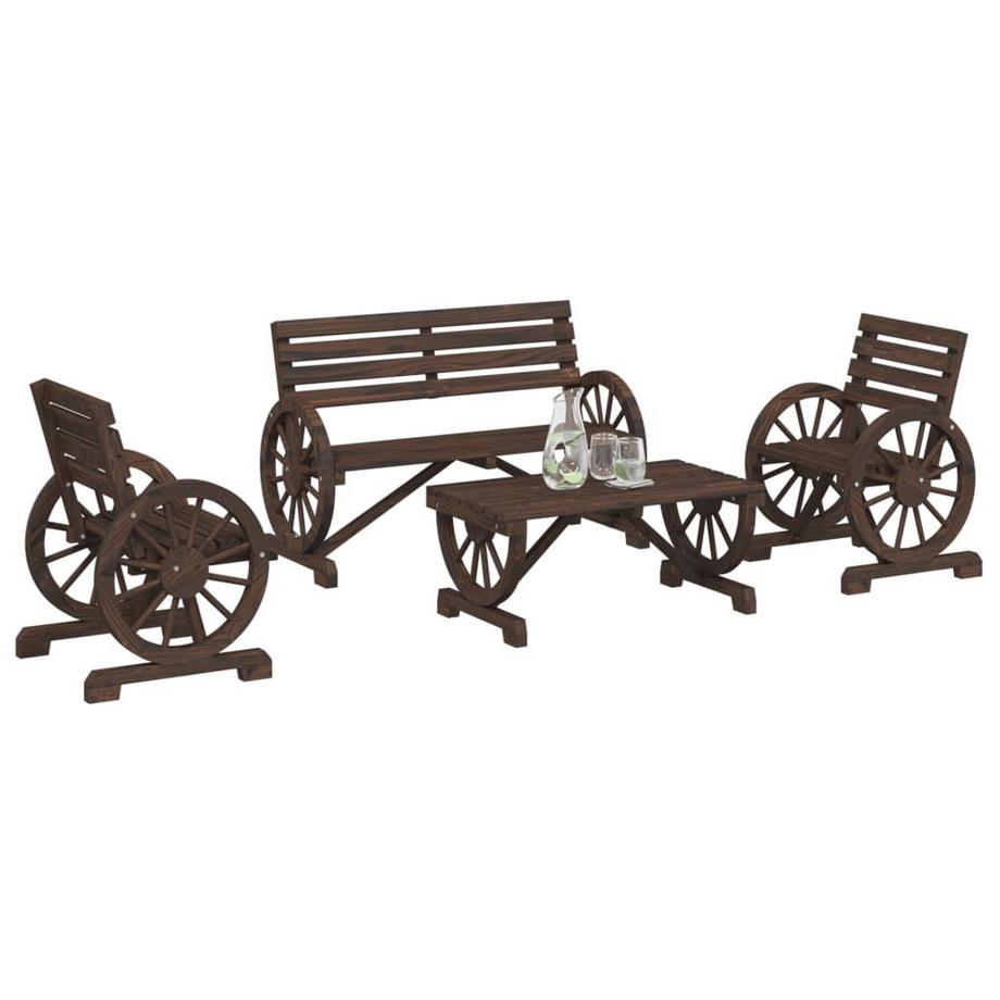 VidaXL Ensemble de salon de jardin bois  