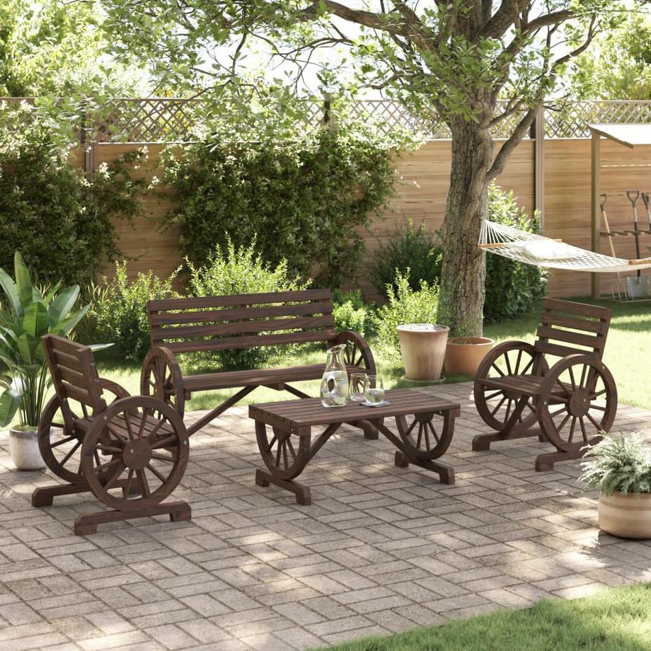 VidaXL Ensemble de salon de jardin bois  