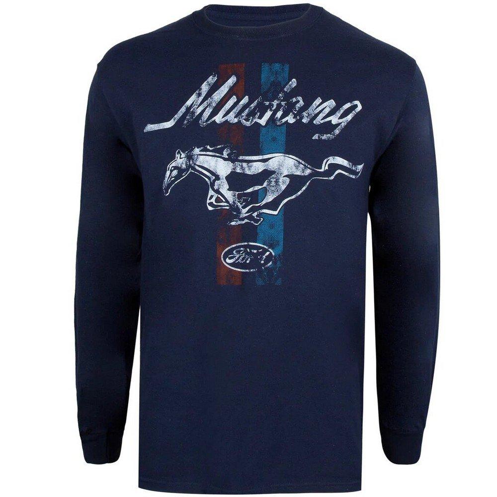 Image of Mustang Tshirt Langärmlig Herren Marine M