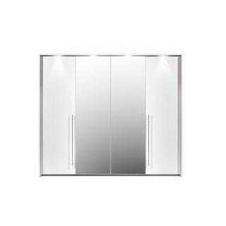 Vente-unique Armadio 2 ante con specchio e LED L255 cm Bianco - INGINA  