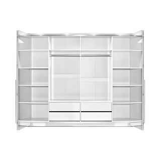 Vente-unique Armoire 2 portes - Avec miroir et LEDs - L255 cm - Blanc - INGINA  