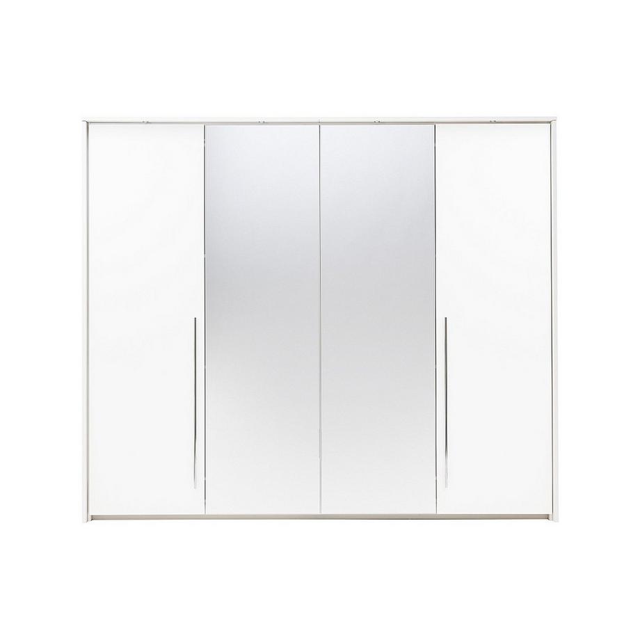 Vente-unique Armoire 2 portes - Avec miroir et LEDs - L255 cm - Blanc - INGINA  