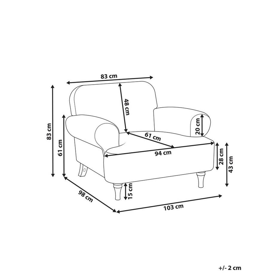 Beliani Fauteuil en Tissu Minimaliste KIBERG  