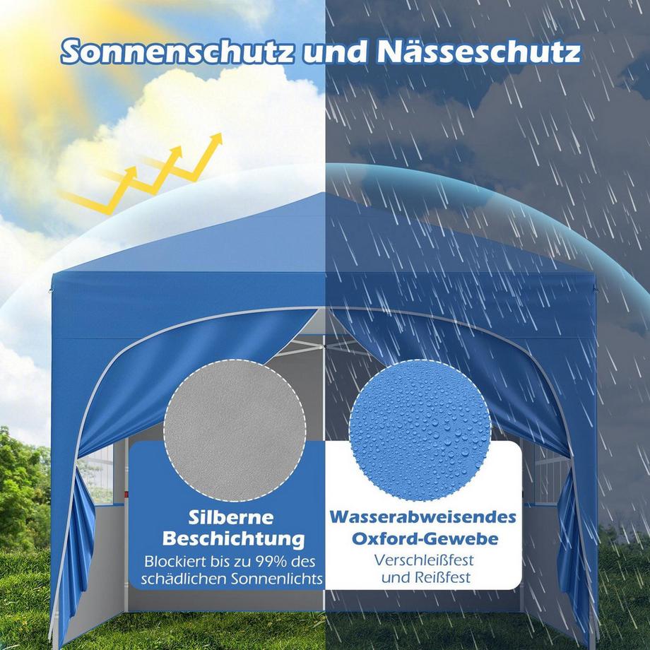 Northix Pop-Up-Überdachungszelt, abnehmbare Wände  