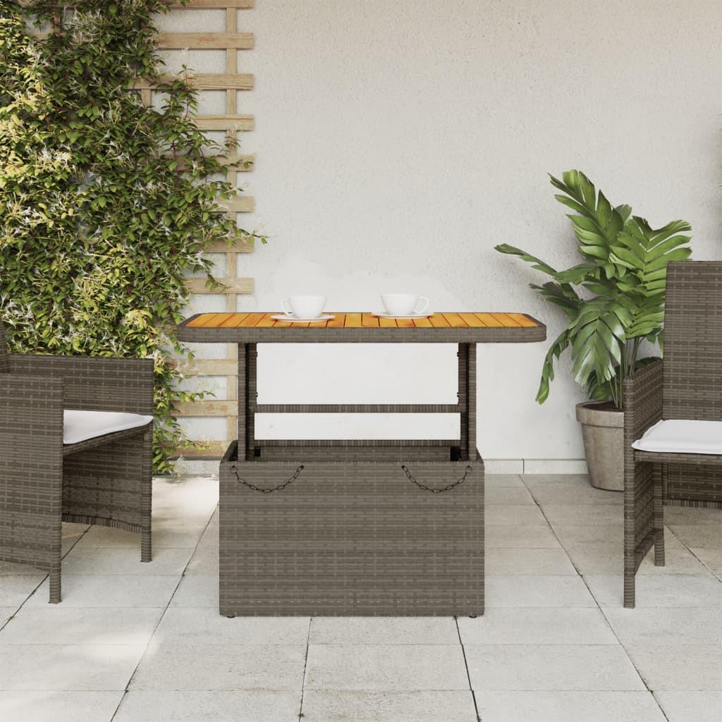 VidaXL Table de jardin rotin synthétique  