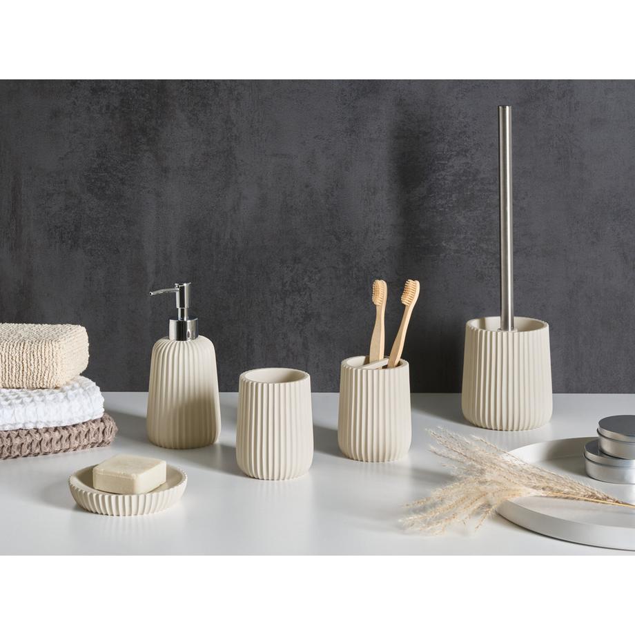 Beliani Set de 5 accessoires de salle de bain en Polyrésine Moderne POZUZO  