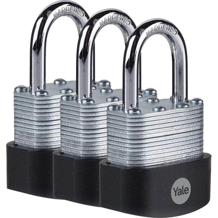 Yale  Vorhängeschloss 3er-Set Stahl 