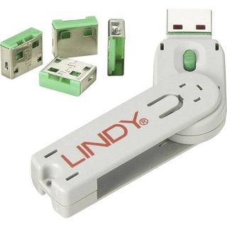 LINDY  LINDY USB Port Schloss (4 Stück) mit Schlüssel: Code 