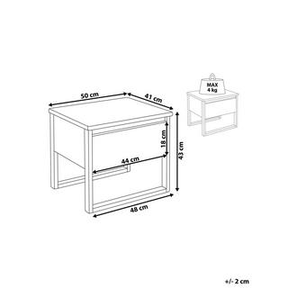 Beliani Comodino 1 cassetto en Legno di pino Moderno GIULIA  