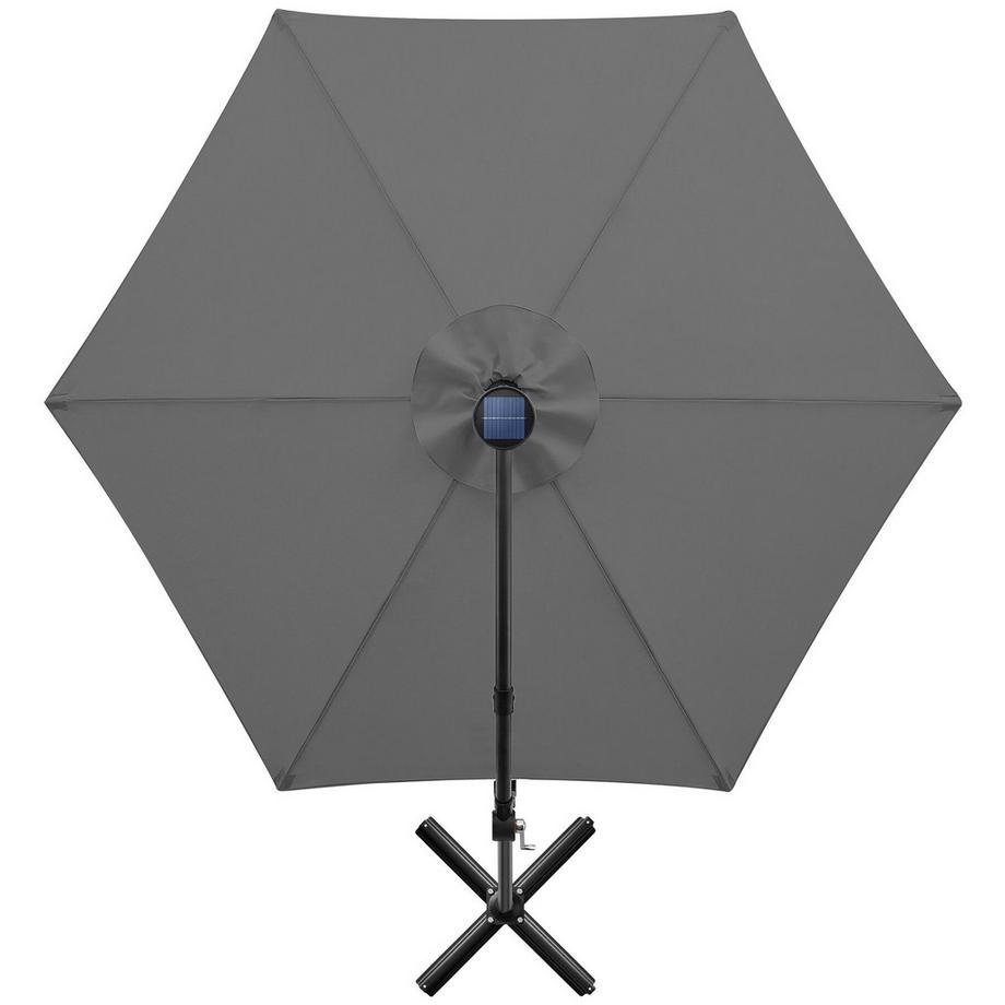 Tectake Ampelschirm Artemis 3 x 3 m, 360° drehbar wasserabweisend, stufenlos verstellbarer Neigungswinkel  