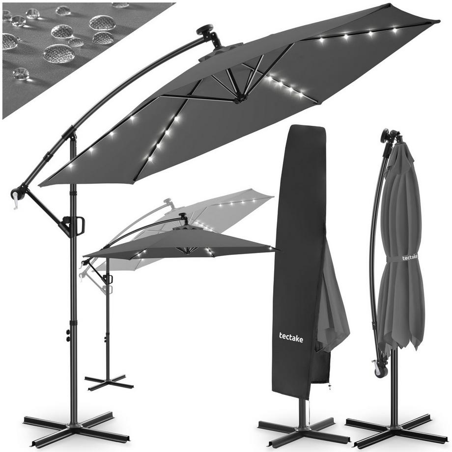 Ampelschirm Artemis 3 x 3 m, 360° drehbar wasserabweisend, stufenlos verstellbarer Neigungswinkel