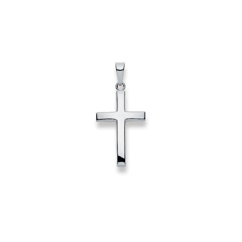 MUAU Schmuck  Pendentif croix en or blanc 750, 29x14mm 