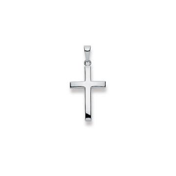 Pendentif croix en or blanc 750, 29x14mm