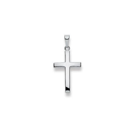 MUAU Schmuck  Pendentif croix en or blanc 750, 29x14mm 