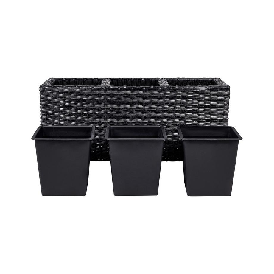 Beliani Vaso per piante en Rattan sintetico Rustico BELLIS  