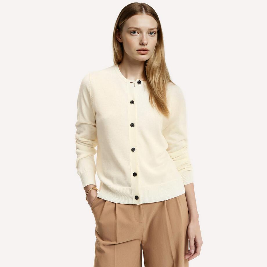 Cardigan col rond en fine maille