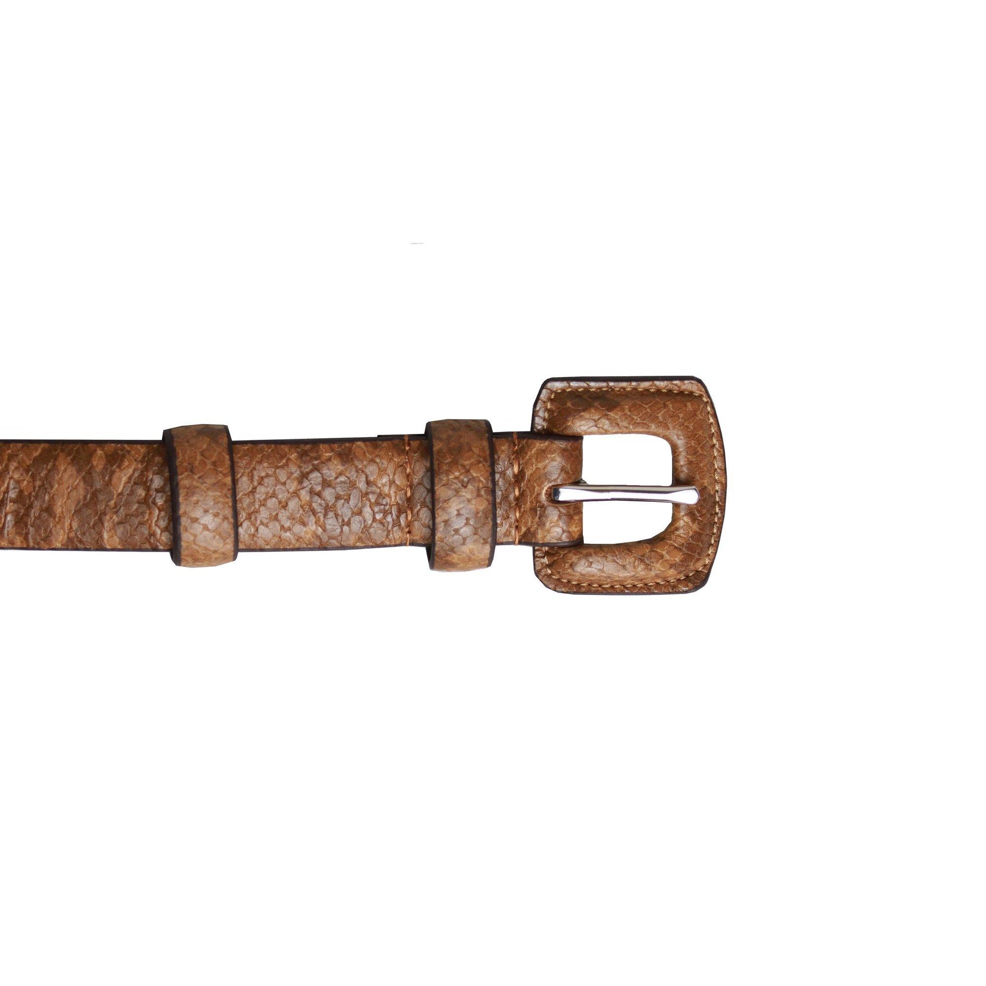 Image of Faux Snake Print Gürtel Damen Tan 44