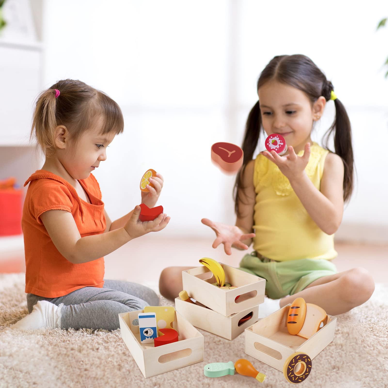 Activity-board  Spielzeug für die Küche, Kinderküchenzubehör Holz, Spielküche Zubehör Lebensmittel Spielzeug 