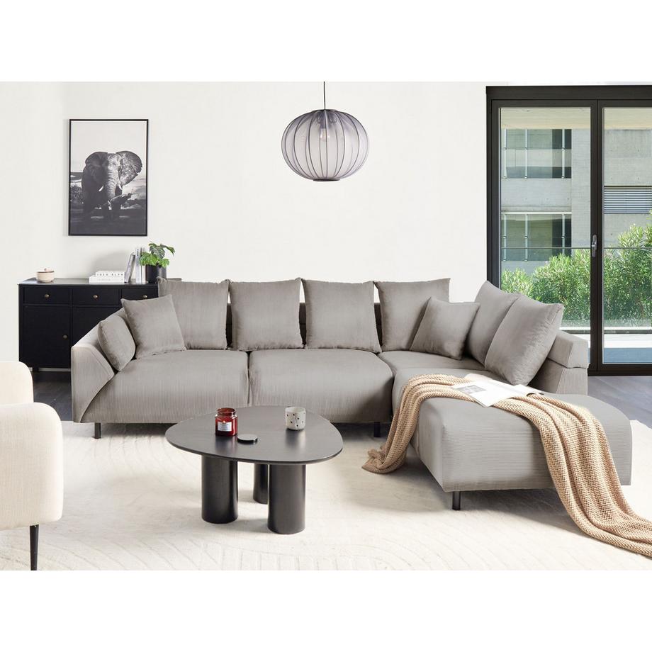 Beliani Ecksofa aus Cord  LUNNER  