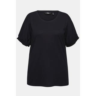 Ulla Popken  T-shirt con modal e mezze maniche con ruche 