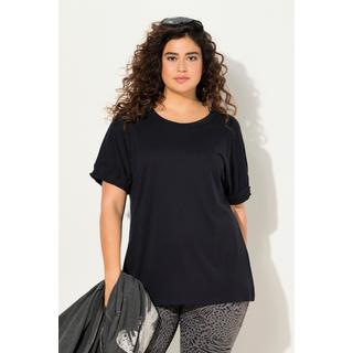 Ulla Popken  T-shirt con modal e mezze maniche con ruche 