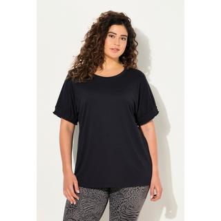 Ulla Popken  T-shirt con modal e mezze maniche con ruche 