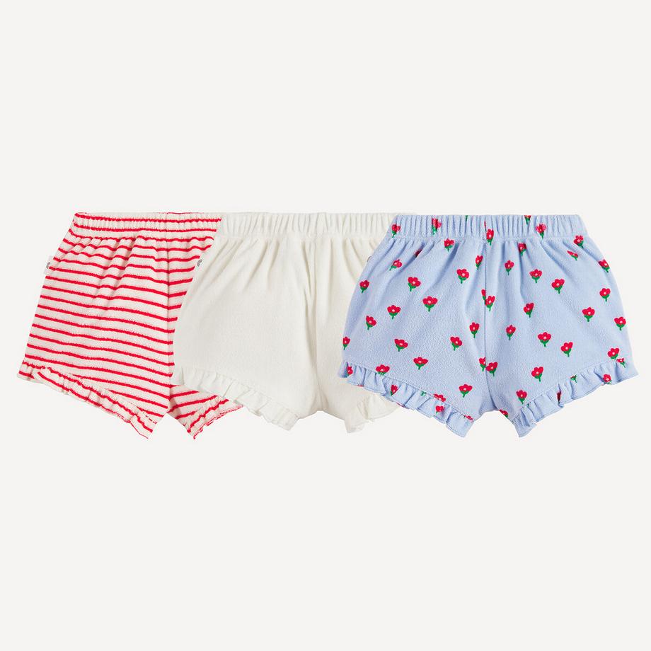 La Redoute Collections  Lot de 3 shorts volantés en éponge 