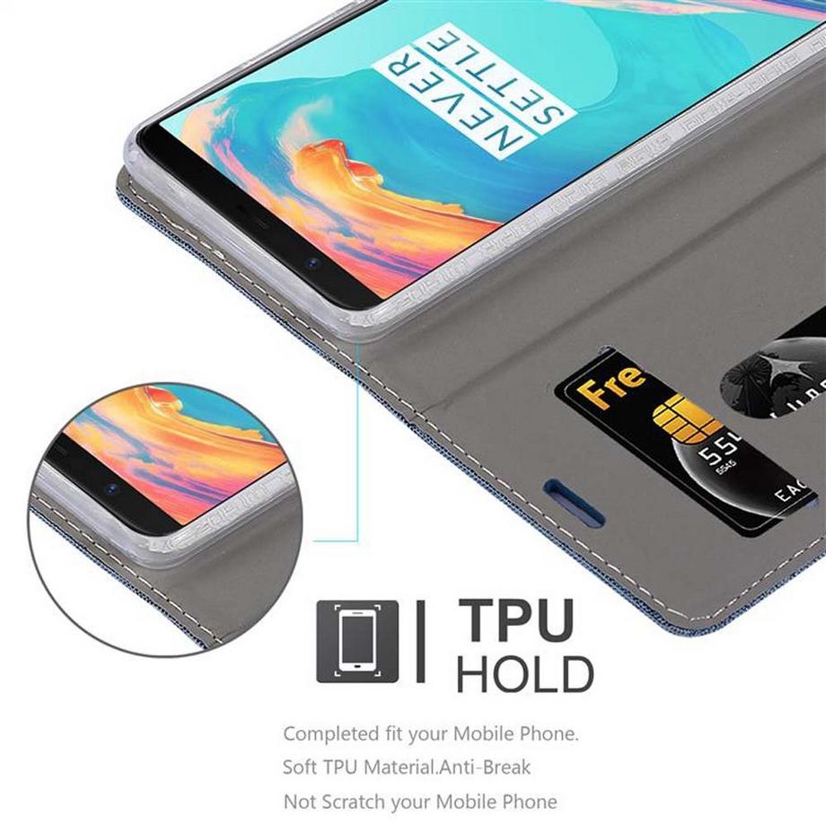 Cadorabo  Housse compatible avec OnePlus 5T - Coque de protection avec fermeture magnétique, fonction de support et compartiment pour carte 