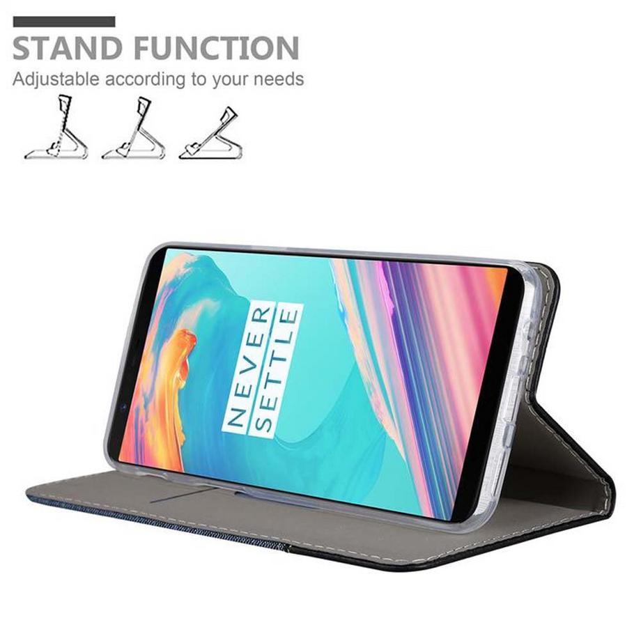 Cadorabo  Housse compatible avec OnePlus 5T - Coque de protection avec fermeture magnétique, fonction de support et compartiment pour carte 