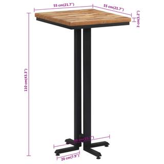 VidaXL Table de bar teck  