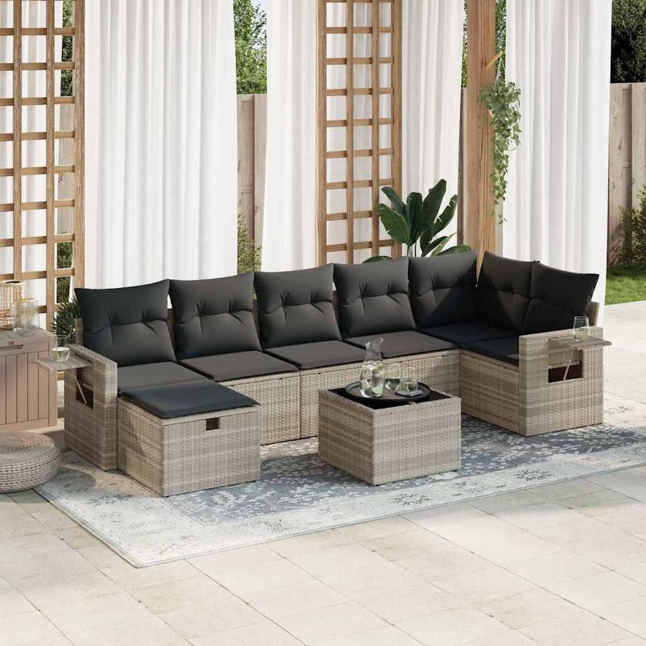 VidaXL set di divani da giardino Polirattan  