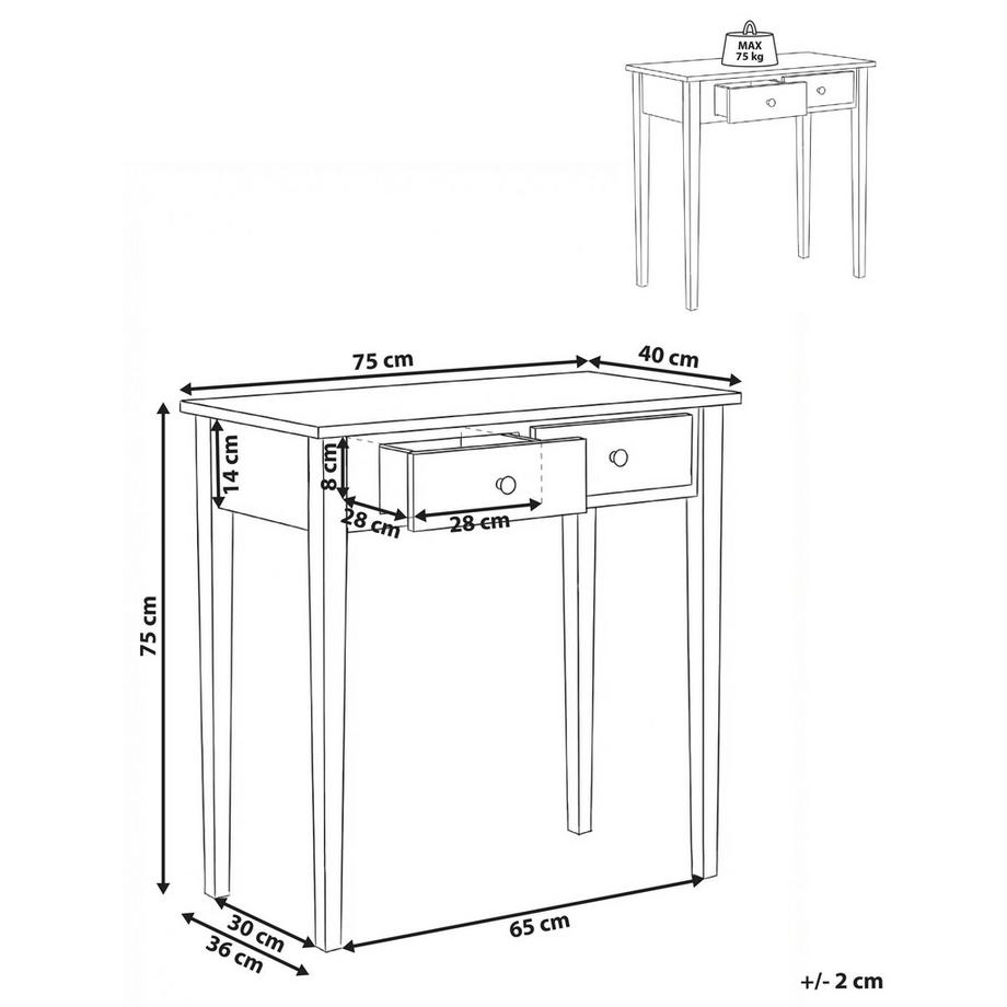Beliani Console en MDF Minimaliste YIRRA  