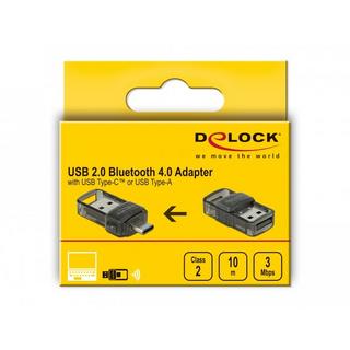 DeLock  Adaptateur 2 en 1 USB 2.0 Bluetooth 4.0 à USB Type-C ou Type-A 