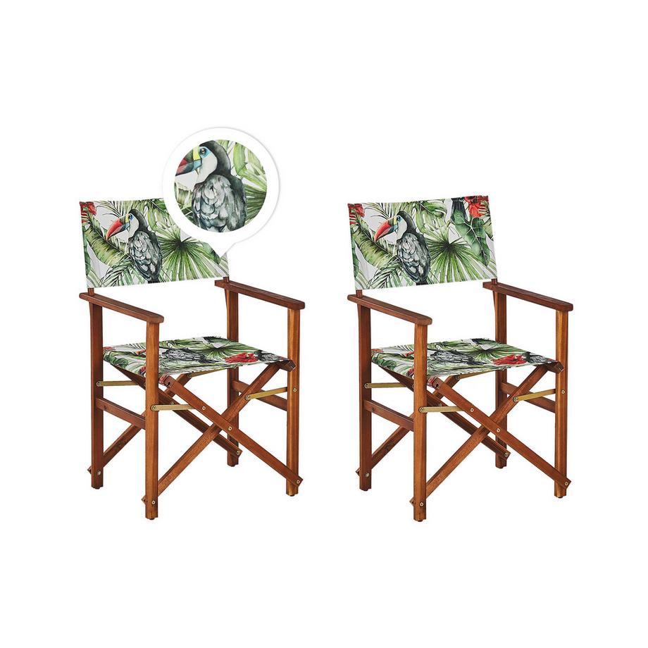 Beliani Lot de 2 chaises de jardin en Tissu Moderne CINE  