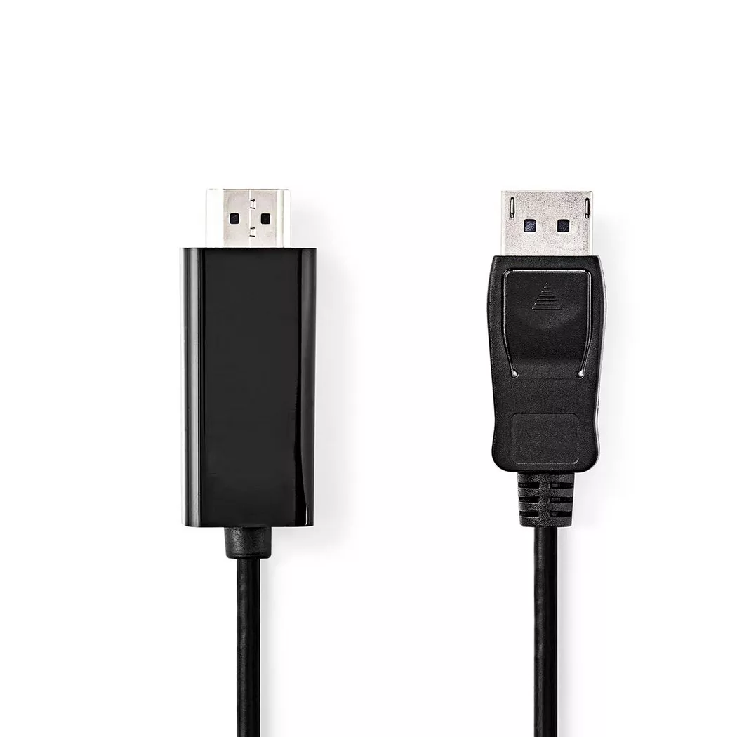 Nedis – Displayport-Kabel | DisplayPort-Stecker HDMI™-Anschluss 1080p Vernickelt 2,00 m Rund PVC Schwarz Etikett, One Size