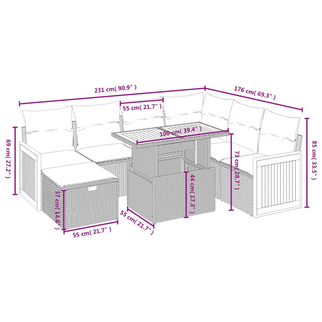 VidaXL Ensemble de canapés de jardin rotin synthétique  