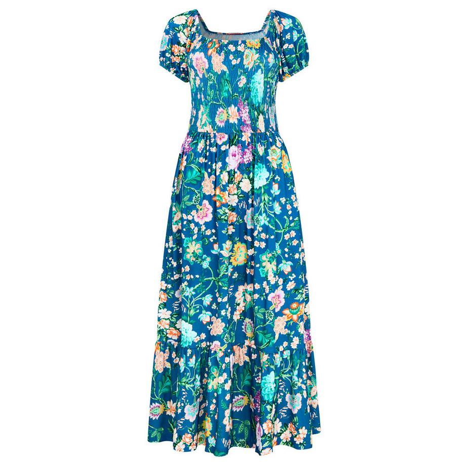 Joe Browns Abito Lungo in Jersey Floreale con Scollo Quadrato  