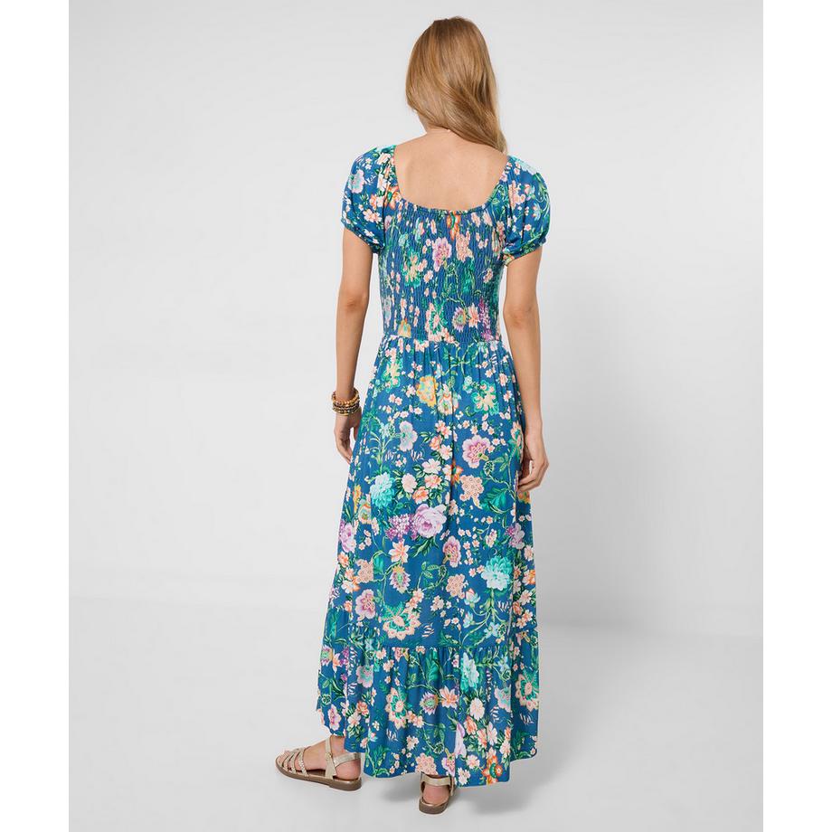 Joe Browns Abito Lungo in Jersey Floreale con Scollo Quadrato  