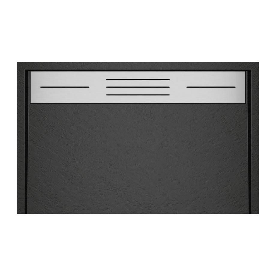 Vente-unique Receveur à poser ou à encastrer en résine - Noir - 120 x 90 cm - LYROSA  