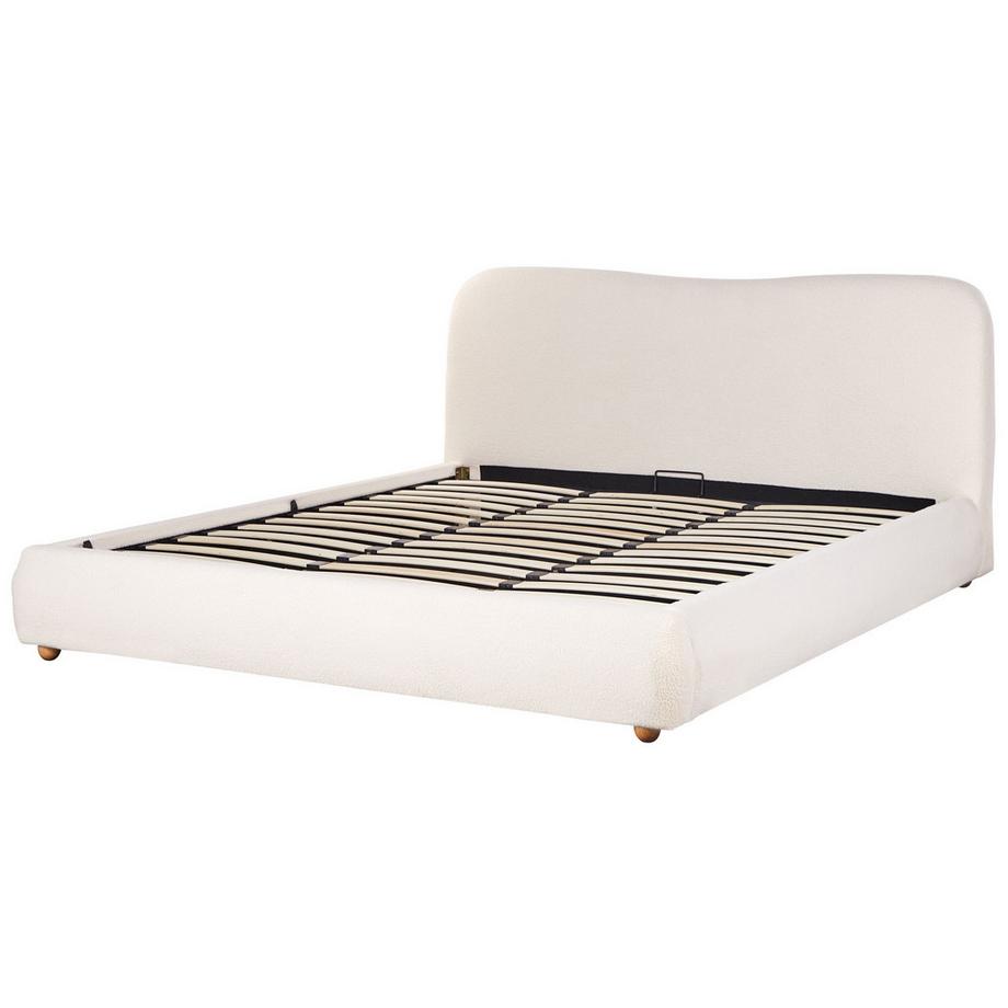 Beliani Letto contenitore en Bouclé Moderno BLAGNAC  