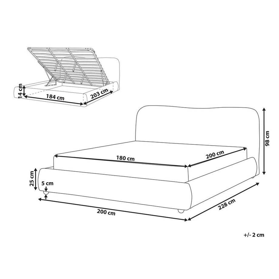 Beliani Letto contenitore en Bouclé Moderno BLAGNAC  